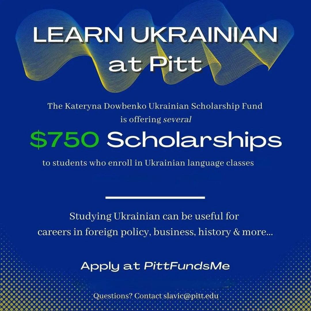 Pitt Ukrainian Scholarship poster