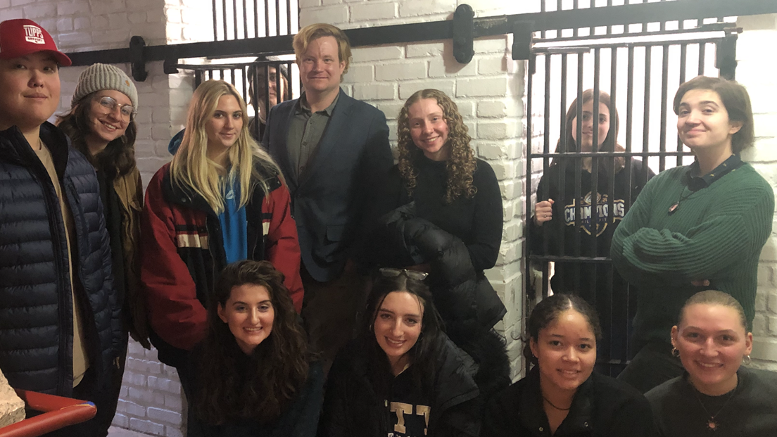 Dr. Dyne in a group photo with students