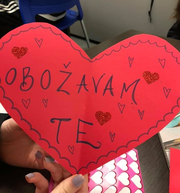 Paper heart with foreign writing on it