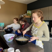 Students cooking